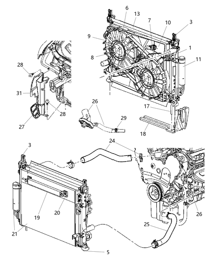2007 Dodge Magnum Radiator & Related Parts Diagram 3