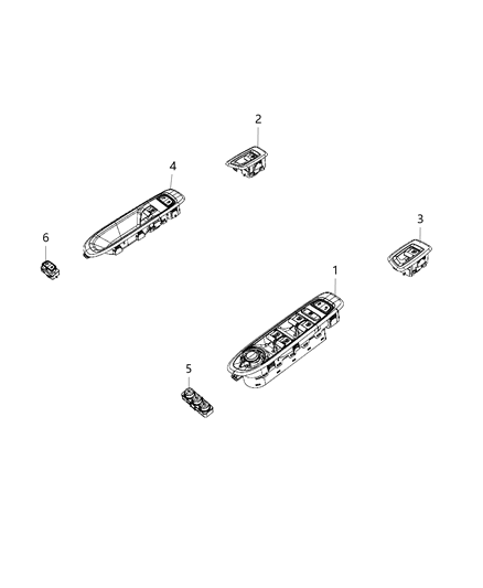 2021 Jeep Compass Switches, Doors, Mirrors And Liftgate Diagram 2