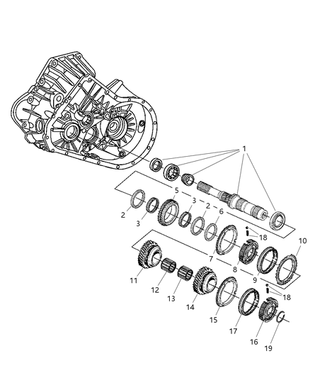 2008 Chrysler PT Cruiser Input Shaft Assembly Diagram