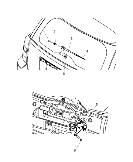 2010 Jeep Compass GROMMET-Rear WIPER Motor Diagram for 5113590AA