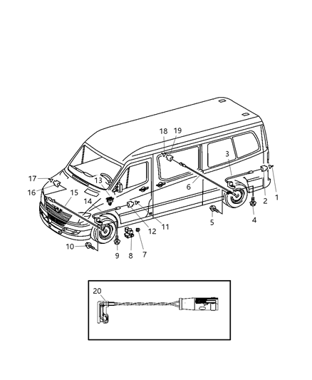 2009 Dodge Sprinter 2500 Cable-Brake Indicator Diagram for 68013838AA