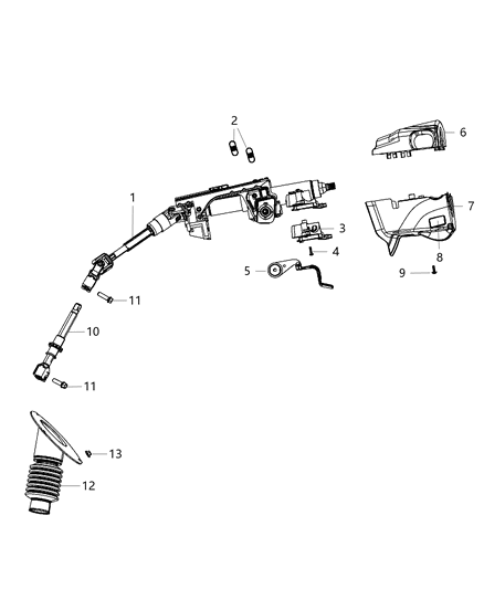2016 Chrysler Town & Country Steering Column Assembly Diagram