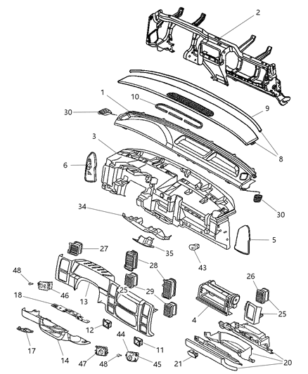 2003 Dodge Dakota Smoke Kit-Ash Receiver With Lighter Diagram for 82207126