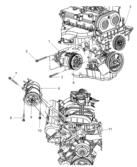 2005 Jeep Liberty Compressor & Mounting Diagram 1