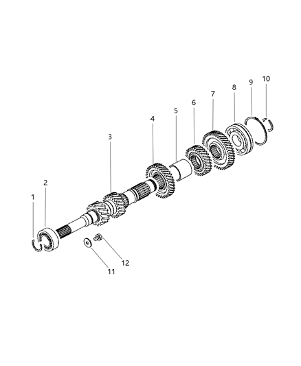 2008 Jeep Patriot Input Shaft , Counter Shaft And Reverse Shaft Diagram 1