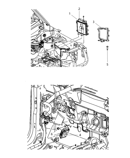 2008 Dodge Caliber Bracket-Engine Control Module Diagram for 5033296AC