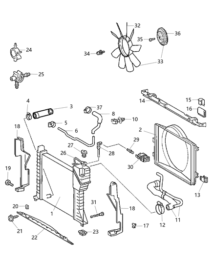 2006 Dodge Sprinter 3500 Fan-Cooling Diagram for 5136052AA