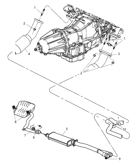 2006 Chrysler 300 Exhaust Muffler And Resonator Diagram for 4581860AH