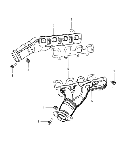 2007 Jeep Grand Cherokee Exhaust Manifolds & Mounting Diagram 5