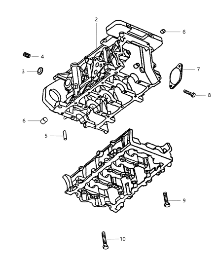 2007 Chrysler PT Cruiser Cylinder Block & Hardware & Related Parts Diagram 1