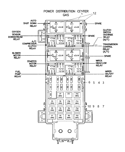2002 Jeep Liberty Cover-Power Distribution Center Diagram for 5083193AA