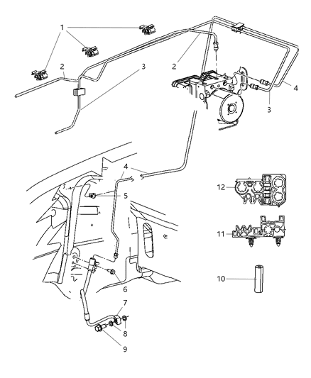 2006 Jeep Grand Cherokee Bundle-Fuel And Brake Lines Diagram for 52124240AB