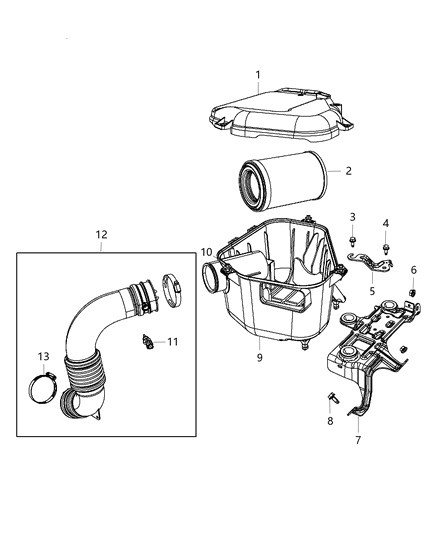 2012 Jeep Patriot Bracket-Air Cleaner Diagram for 4891638AB