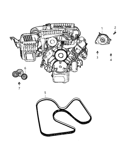 2005 Dodge Dakota ALTERNATR-Engine Diagram for 56041693AC