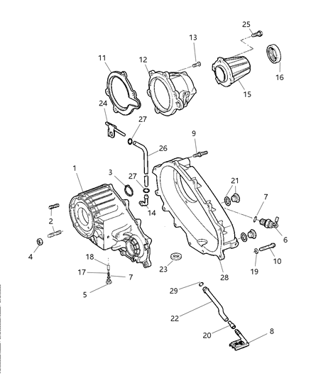 2000 Dodge Ram 1500 Case , Transfer & Related Parts Diagram 1