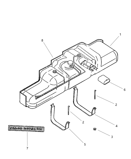 1999 Dodge Ram Wagon Screw-Fuel Tank Support Diagram for 52102189AB