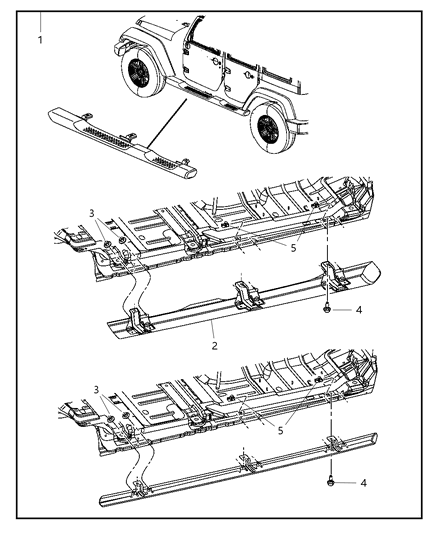 2012 Jeep Wrangler Pad-Side Step Diagram for 55397417AB