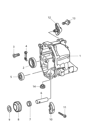 2008 Jeep Wrangler Case & Related Parts Diagram 2