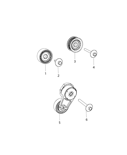2016 Ram ProMaster 2500 Pulley & Related Parts Diagram 2