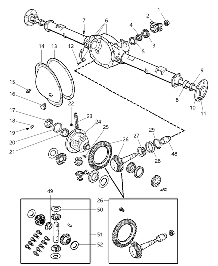 2007 Chrysler Aspen Axle, Rear, With Differential And Carrier Diagram 1