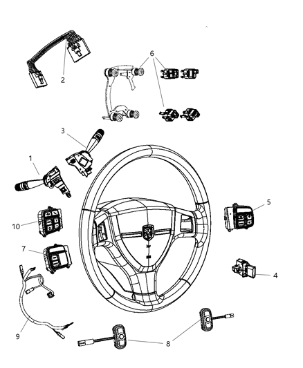 2011 Jeep Wrangler Switches - Steering Column & Wheel Diagram