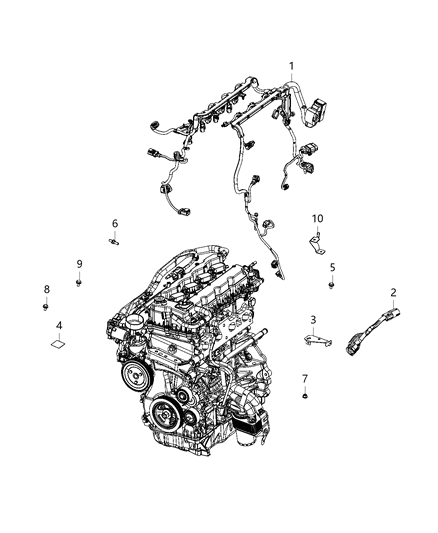 2020 Jeep Cherokee Bracket-Transmission Wiring Support Diagram for 68158527AA