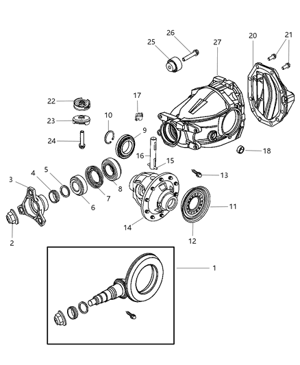 2008 Chrysler 300 Housing And Differential With Internal Components Diagram 3