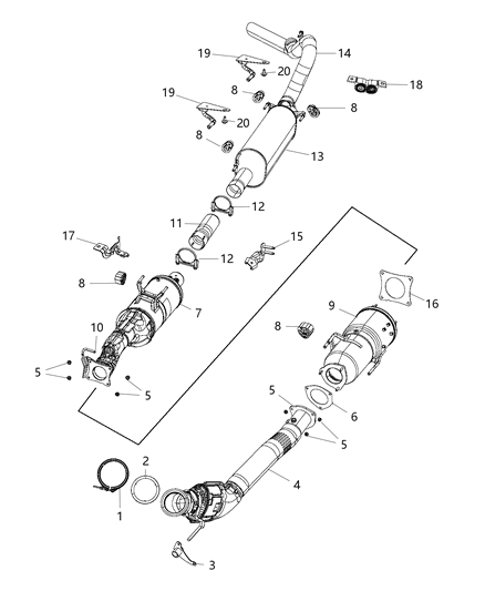 2015 Ram 2500 Catalytic Converter Scr With Ammonia Trap Diagram for 68103161AH