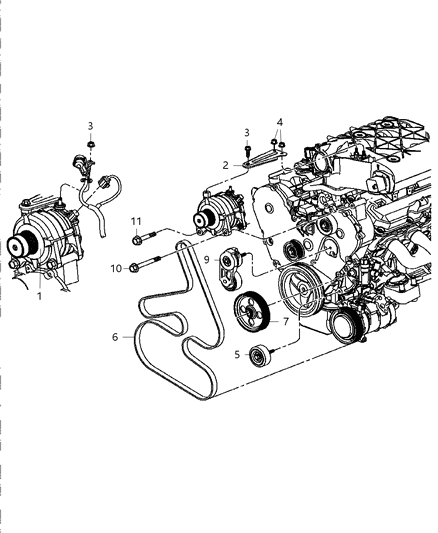 2004 Chrysler Pacifica Belt-Accessory Drive Diagram for 4861850AA