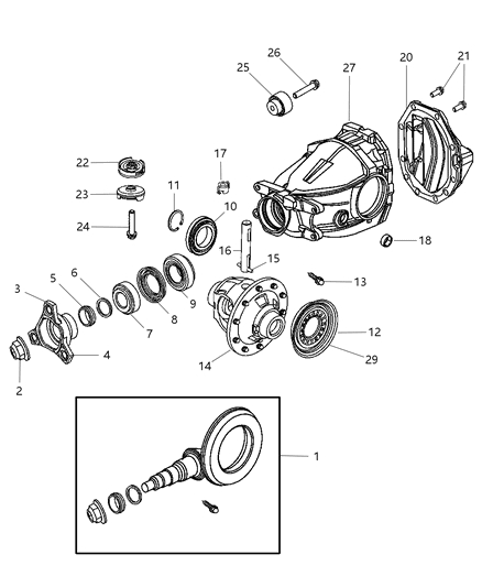 2009 Dodge Charger Housing And Differential With Internal Components Diagram 3