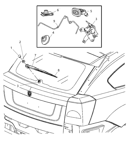2007 Jeep Compass Hose-Rear Window WIPER Washer Diagram for 5303839AE