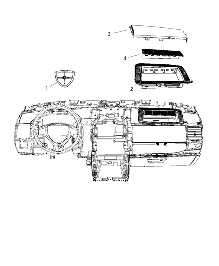 2010 Dodge Grand Caravan Cover-Air Bag Module Diagram for 1JF011VSAA