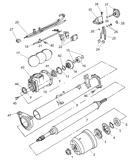 1999 Chrysler Town & Country Torque Tube Assembly Diagram