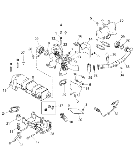 2019 Ram 3500 Cover-Exhaust Diagram for 68444079AA