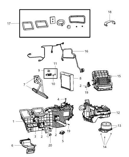 2012 Ram 1500 A/C & Heater Unit Diagram