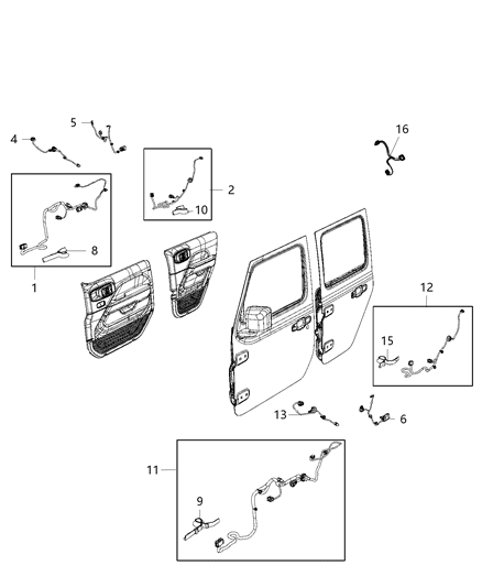 2020 Jeep Wrangler Wiring - Door & Liftgate Diagram