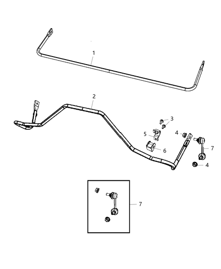 2014 Jeep Compass Stabilizer Bar - Rear Diagram