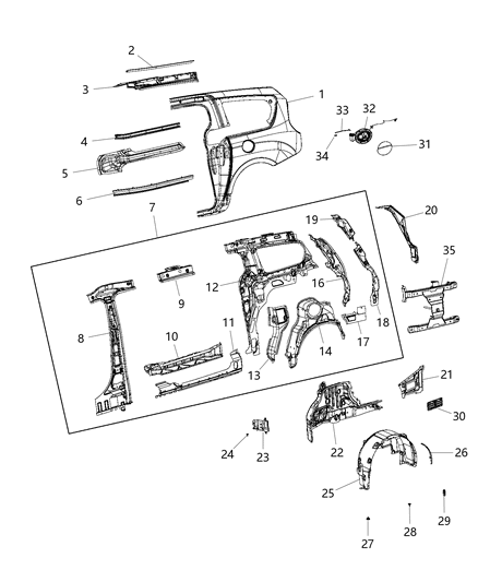 2020 Chrysler Pacifica Nut-Specialty Diagram for 6510123AA