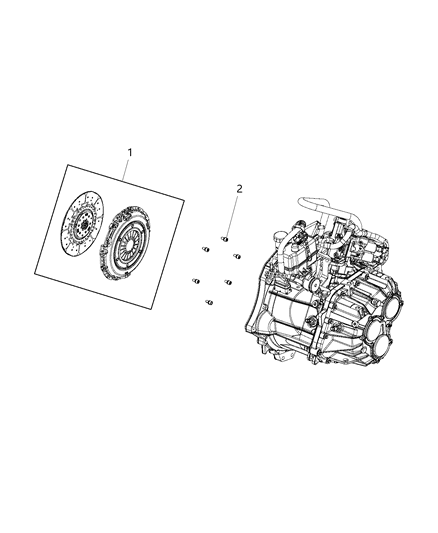2015 Ram ProMaster 3500 Clutch-Pressure Plate And Disc Diagram for 68133407AA