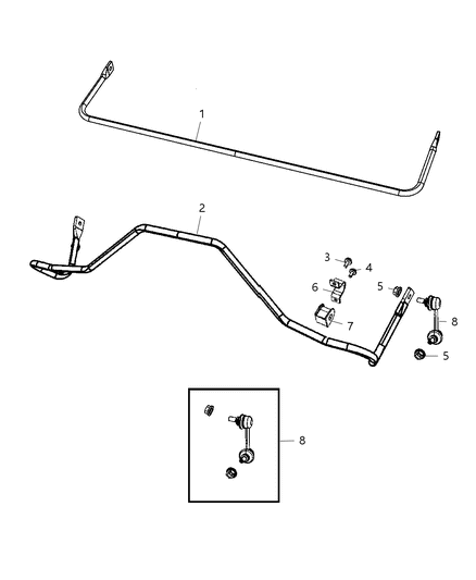 2013 Jeep Patriot Bar-Rear Suspension Diagram for 5151813AB