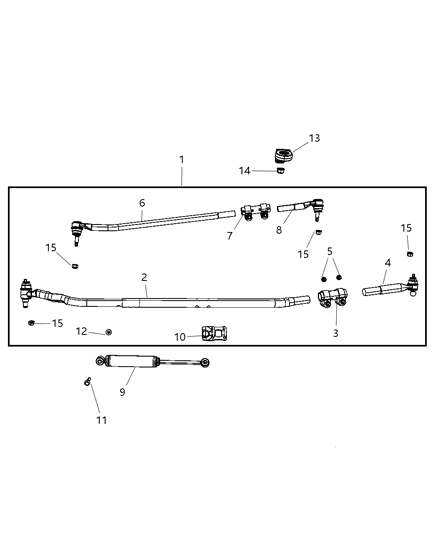2010 Dodge Ram 2500 Package-Drag Link Outer Diagram for 68036726AB