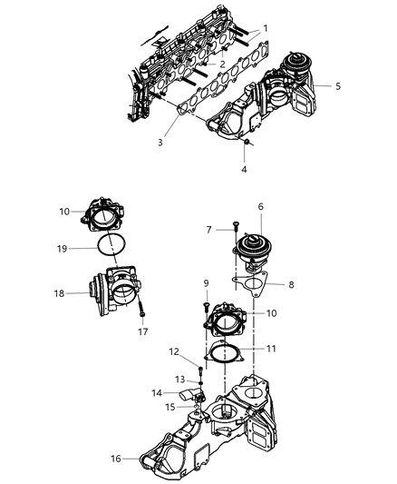 2007 Jeep Wrangler Intake Manifold & Mounting Diagram 1