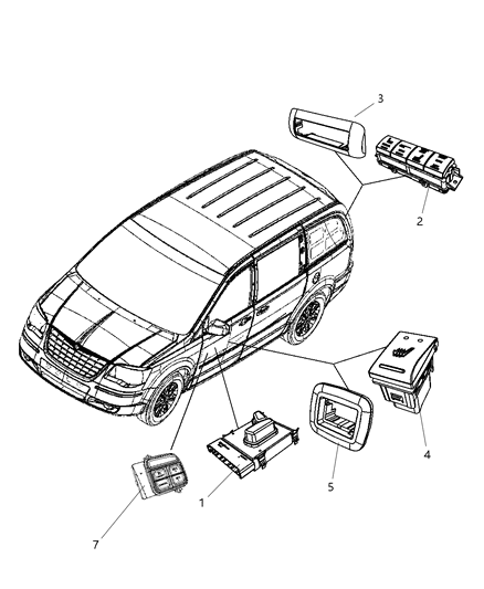2010 Chrysler Town & Country Switch-LUMBAR Control Diagram for 56046232AA