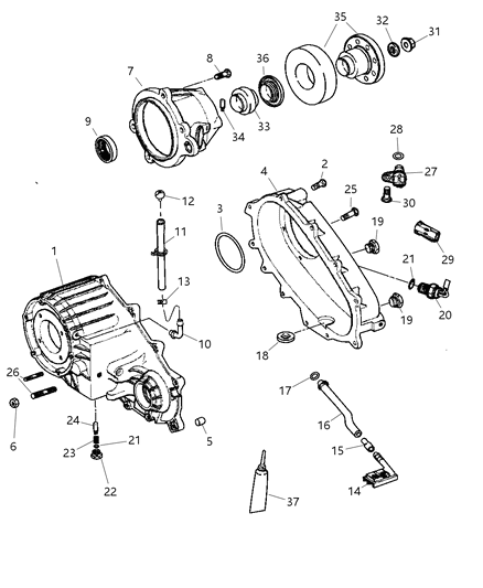 2005 Jeep Wrangler Case , Transfer & Related Parts Diagram 2
