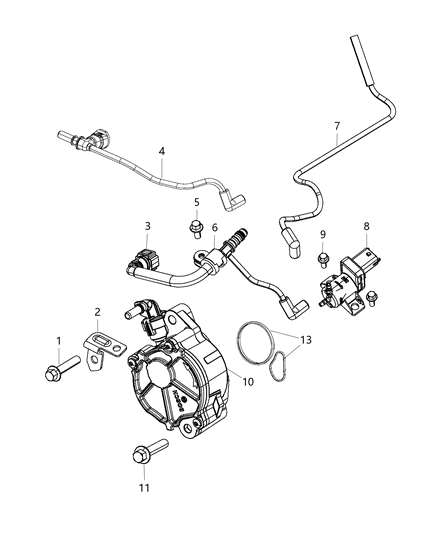 2013 Chrysler 300 Vacuum Pump & Vacuum Harness Diagram