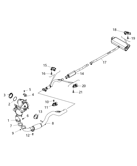 2019 Jeep Renegade Gasket-Turbo Exhaust Outlet Diagram for 57008417AA
