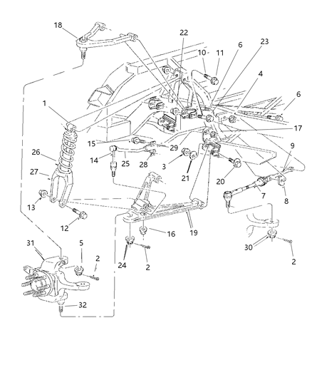 2000 Dodge Viper ABSORBER-Suspension Diagram for 4854449AA