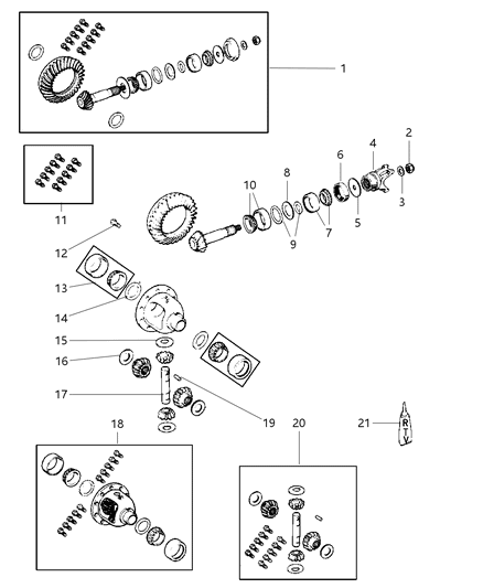 1998 Jeep Grand Cherokee Differential - Front, Internal Parts Diagram