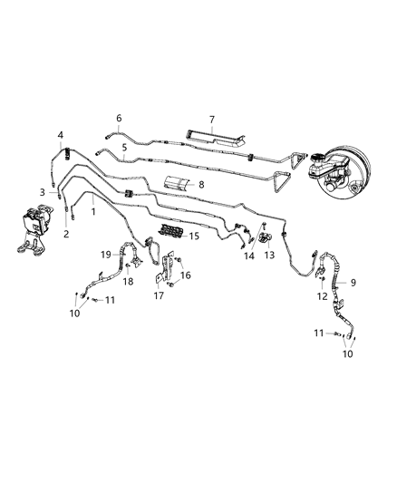 2020 Chrysler Voyager Line-Brake Diagram for 68466615AA