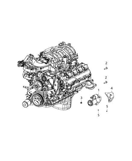 2020 Ram 4500 Starter & Related Parts Diagram 1